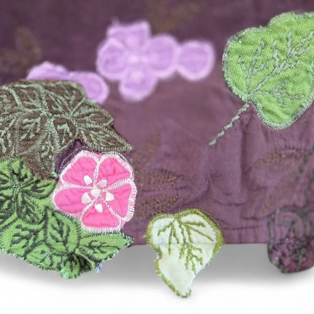 Vintage Persaman New York Corduroy Floral Embroidered & Applique Skirt Size 10 - Picture 3 of 4